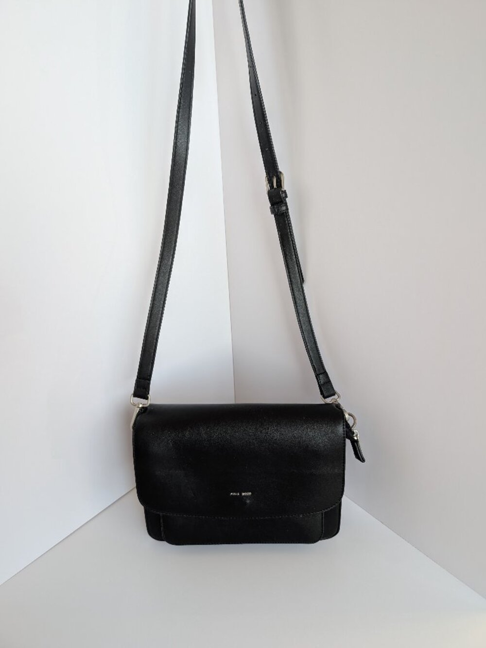 Pixie Mood Vegan Leather Black Messenger Shoulder Bag